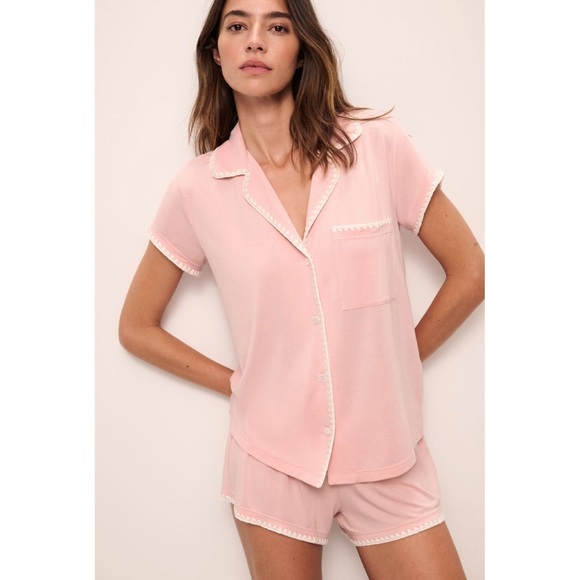 Eberjey Other - NWT Eberjey Frida TENCEL Modal Whipstitch Short Pajama Set in Silver Pink/Ivory